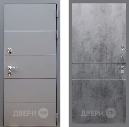 Входная металлическая Дверь Стоп АРТ ГРАФИТ ФЛ-290 Бетон темный