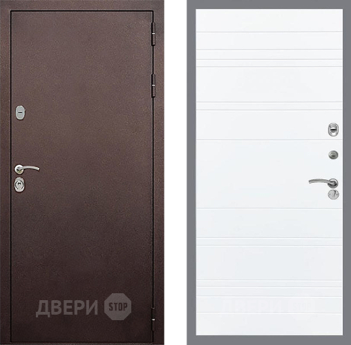Дверь Стоп КЛАССИК Медь Лайн Силк Сноу
