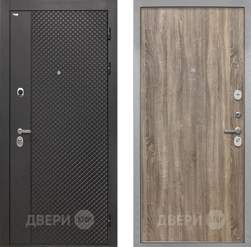 Входная металлическая Дверь Интекрон (INTECRON) Олимпия Black 4К Гладкая Дуб турин