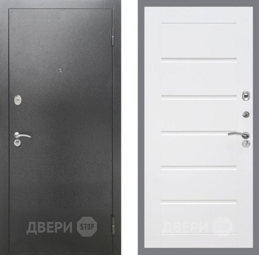 Дверь Рекс (REX) 2А Серебро Антик Сити Белый ясень